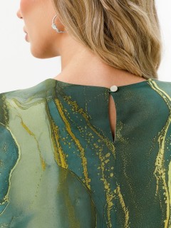Блузка шифоновая зелёная с принтом Diolche(фото6)
