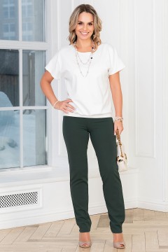 Брюки женские тёмно-зелёного цвета Lavira