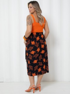 Юбка макси тёмно-синяя с тропическим принтом Agata(фото5)
