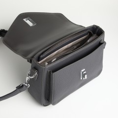 Сумка женская-мессенджер на клапане тёмно-серая Textura(фото5)