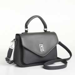 Сумка женская-мессенджер на клапане тёмно-серая Textura(фото4)