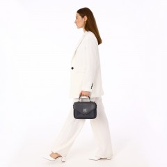 Сумка женская-мессенджер на клапане тёмно-серая Textura(фото6)