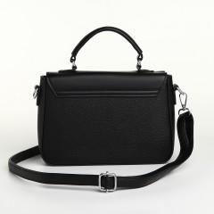 Сумка женская-мессенджер на клапане чёрная Textura(фото7)