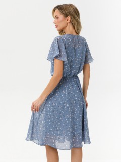 Платье шифоновое голубое с цветочным принтом Diolche(фото9)