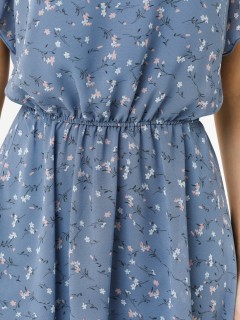 Платье шифоновое голубое с цветочным принтом Diolche(фото7)