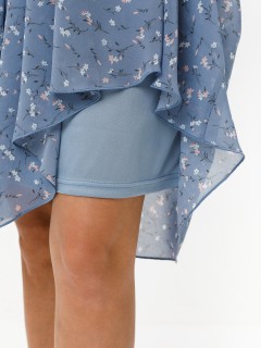 Платье шифоновое голубое с цветочным принтом Diolche(фото10)