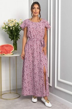 Платье макси в пыльно-розовом цвете с очаровательным принтом LT collection(фото2)