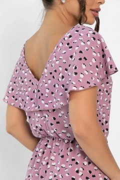 Платье макси в пыльно-розовом цвете с очаровательным принтом LT collection(фото4)