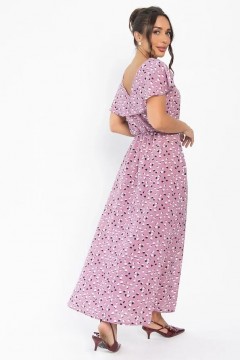 Платье макси в пыльно-розовом цвете с очаровательным принтом LT collection(фото5)