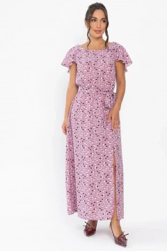 Платье макси в пыльно-розовом цвете с очаровательным принтом LT collection(фото3)