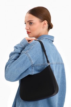 Сумка женская багет на молнии чёрного цвета Textura(фото2)