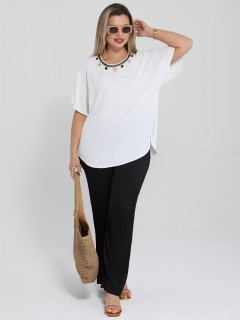 Блузка белая с короткими рукавами Dora(фото5)