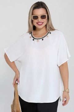 Блузка белая с короткими рукавами Dora