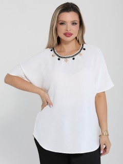 Блузка белая с короткими рукавами Dora(фото3)