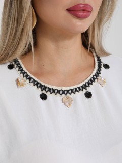 Блузка белая с короткими рукавами Dora(фото4)