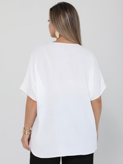 Блузка белая с короткими рукавами Dora(фото9)