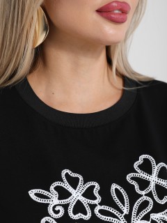 Футболка чёрная трикотажная Dora(фото5)