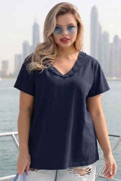 Футболка трикотажная чернильного цвета