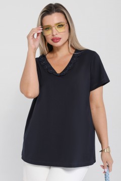 Футболка трикотажная чернильного цвета Dora