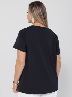 Футболка трикотажная чернильного цвета Dora(фото8)