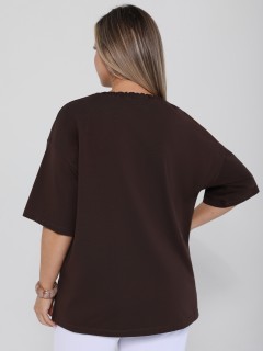 Футболка трикотажная коричневого цвета с принтом Dora(фото7)