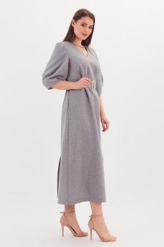 Платье длинное серое с поясом Braslava(фото2)