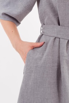 Платье длинное серое с поясом Braslava(фото3)