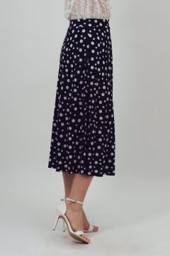 Юбка трикотажная тёмно-синяя в горошек Braslava(фото3)