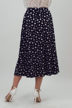 Юбка трикотажная тёмно-синяя в горошек Braslava(фото4)