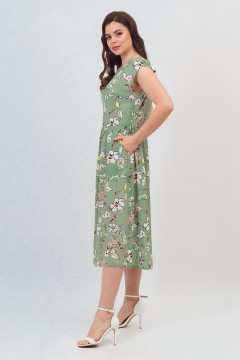 Платье зелёное с карманами Braslava(фото2)