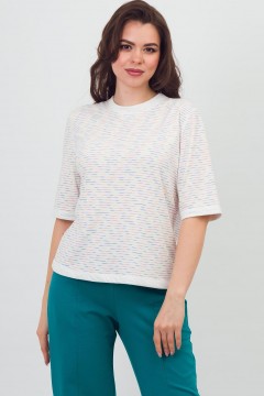 Футболка трикотажная двухсторонняя белая в полоску Braslava