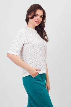 Футболка трикотажная двухсторонняя белая в полоску Braslava(фото3)