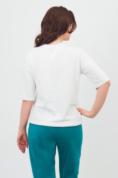 Футболка трикотажная двухсторонняя белая в полоску Braslava(фото8)