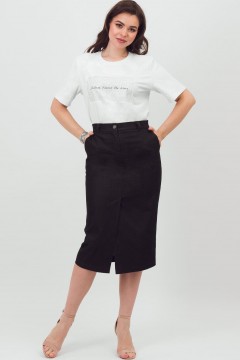 Юбка-карандаш чёрная из джинсы Braslava