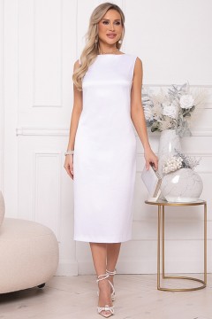 Платье-футляр белое из плотного шёлка Avili(фото3)