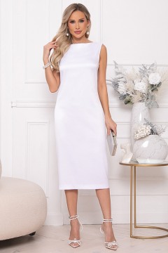 Платье-футляр белое из плотного шёлка Avili(фото5)
