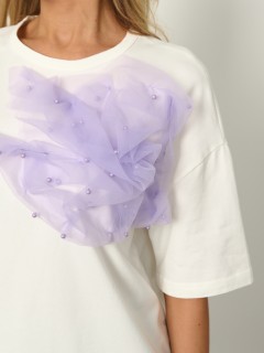 Футболка трикотажная молочного цвета Jetty(фото7)