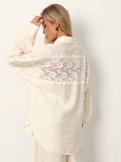 Рубашка молочного цвета с длинными рукавами Jetty(фото7)