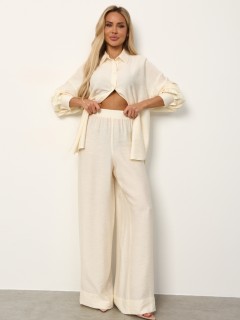 Брюки прямые молочного цвета с карманами Jetty(фото6)