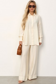 Брюки прямые молочного цвета с карманами Jetty