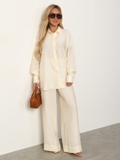 Брюки прямые молочного цвета с карманами Jetty(фото7)