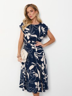 Платье миди тёмно-синее с принтом Jetty(фото4)