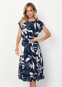 Платье миди тёмно-синее с принтом Jetty(фото2)