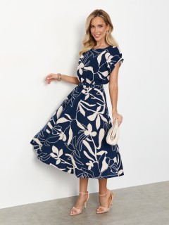 Платье миди тёмно-синее с принтом Jetty(фото5)