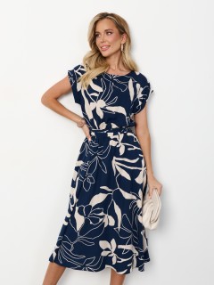 Платье миди тёмно-синее с принтом Jetty(фото7)