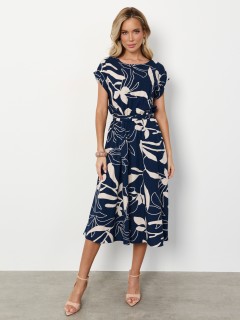 Платье миди тёмно-синее с принтом Jetty(фото3)
