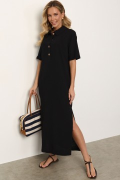 Платье-футболка чёрное из хлопка Jetty