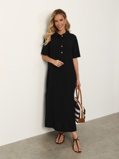 Платье-футболка чёрное из хлопка Jetty(фото5)