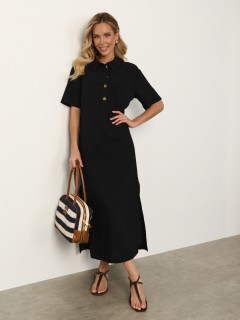 Платье-футболка чёрное из хлопка Jetty(фото6)