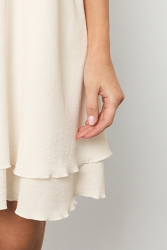 Платье короткое молочного цвета Jetty(фото8)